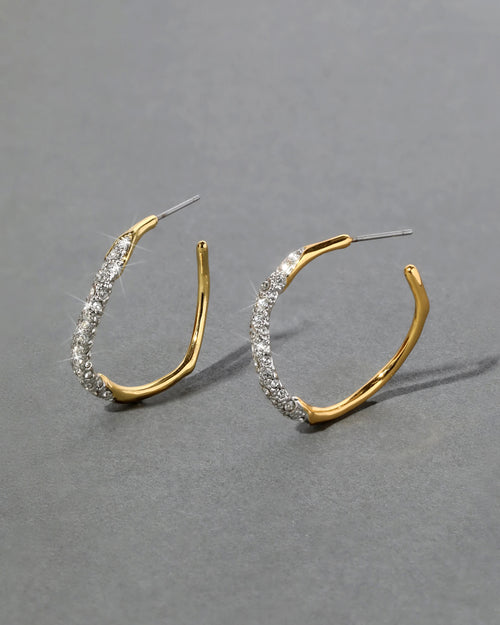 ALEXIS BITTAR Two Tone Pave Hoop Earring | 耳環 (多色)