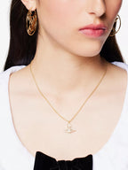 VIVIENNE WESTWOOD Carmela Brass and Cubic Zirconia Necklace | 西太后 頸鏈 (金色)