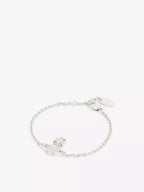 VIVIENNE WESTWOOD Carmela Bas Relief Brass and Cubic Zirconia Bracelet | Queen Mother Bracelet (Silver) 