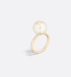 CHRISTIAN DIOR Dior Amulets Ring Matte Gold-Finish Metal with White Resin Pearl | 迪奧 珍珠戒指 (金色)