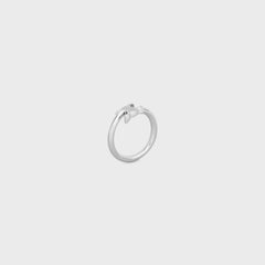 CELINE Triomphe Asymmetric Ring in Brass with Rhodium Finish | Celine Ring (Multiple Colors)