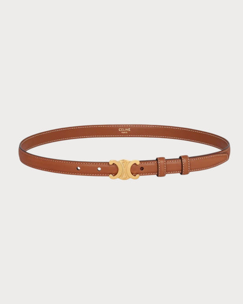 CELINE Small 18MM Triomphe Belt in Natural Calfskin | CELINE Belt (Brown)