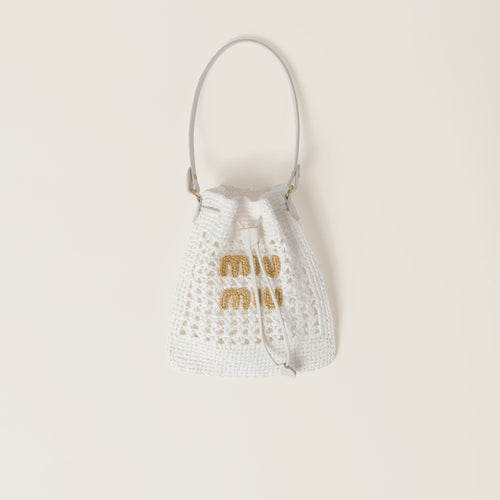 MIU MIU Woven Fabric Mini-Bag | 繆繆 草編袋 (White)