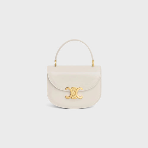 CELINE Mini Besace Clea in Patent Calfskin | 賽琳 漆面牛皮革手袋 (迷你/White Cotton)