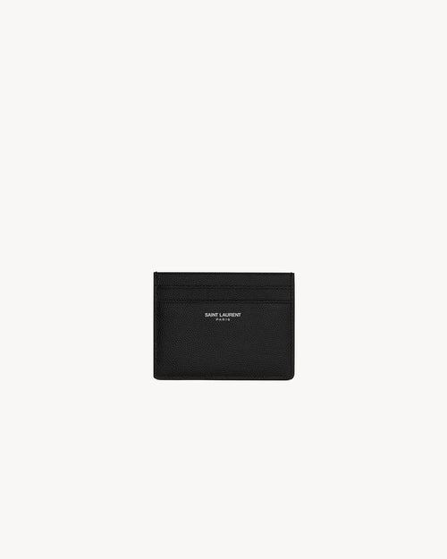 YSL SAINT LAURENT Saint Laurent Paris Credit Card Case In Grain Leather | 聖羅蘭 卡套 (黑色)