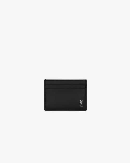 YSL SAINT LAURENT Tiny Cassandre Card Case In Matte Leather | 聖羅蘭 卡套 (黑色)