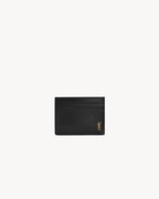 YSL SAINT LAURENT Men's Tiny Cassandre Credit Card Case In Shiny Leather | 聖羅蘭 男仕卡套 (黑色)