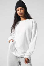 ALO YOGA Double Take Long Sleeve Crew |長袖圓領上衣 (白色) - LondonKelly 英國名牌代購