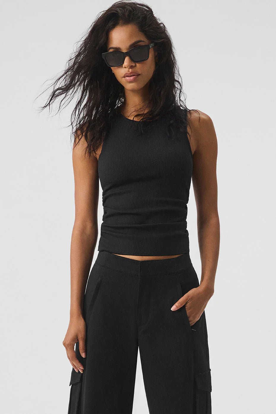 ALO YOGA Ribbed En Pointe Tank | Ribbed Tank (Multicolor) – LondonKelly ...