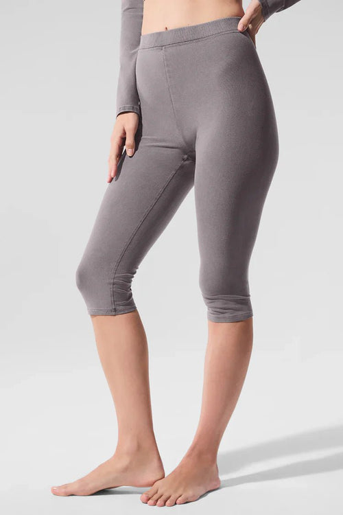 ALO YOGA Washed Soft High - Waist Iconic 90's Capri | 水洗高腰七分緊身褲 (多色) - LondonKelly 英國名牌代購