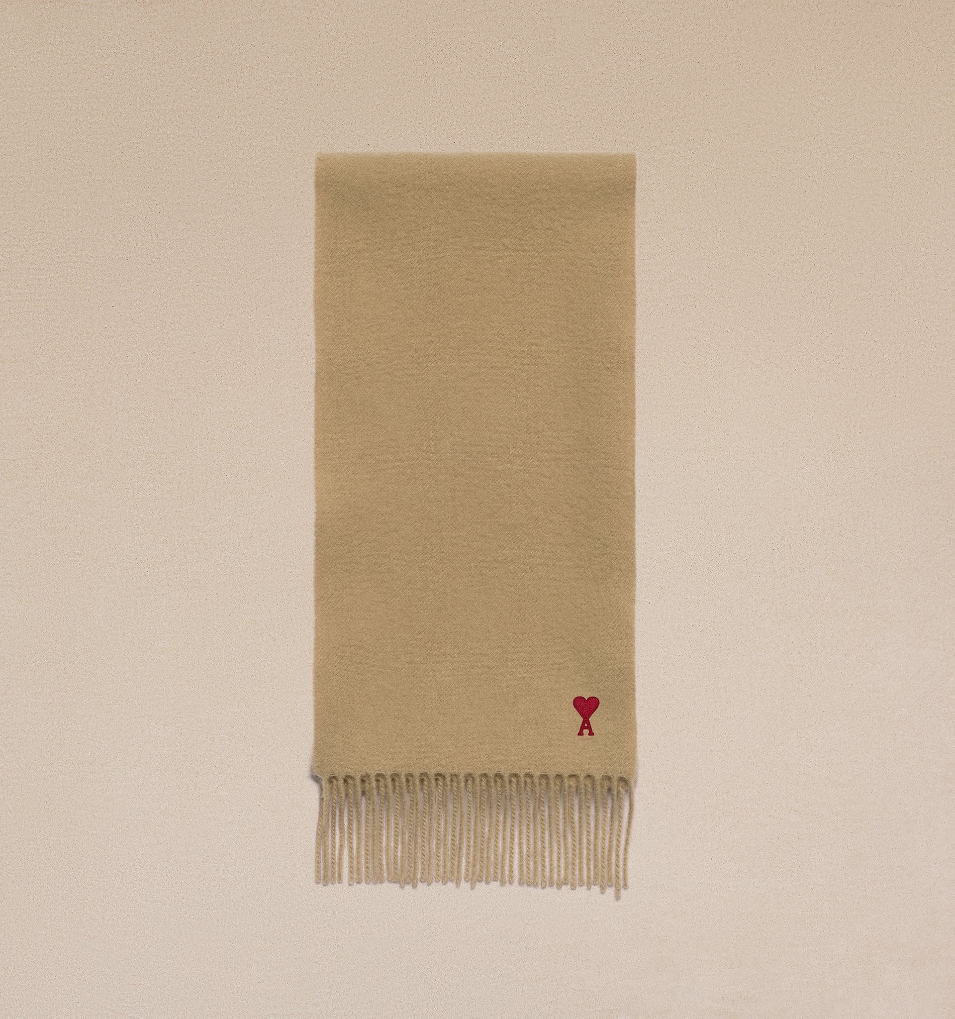 ★AMI PARIS de Coeur Wool Classic Scarf Champagne★ ☆AMI PARIS de Coeur Wool Classic Scarf Champagne☆