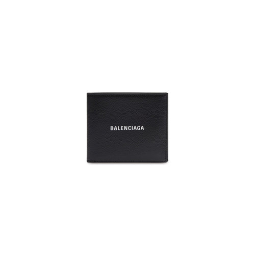 BALENCIAGA MEN'S Cash Square Folded Wallet Calfskin Black | 巴黎世家 男仕銀包 (黑色) - LondonKelly 英國名牌代購