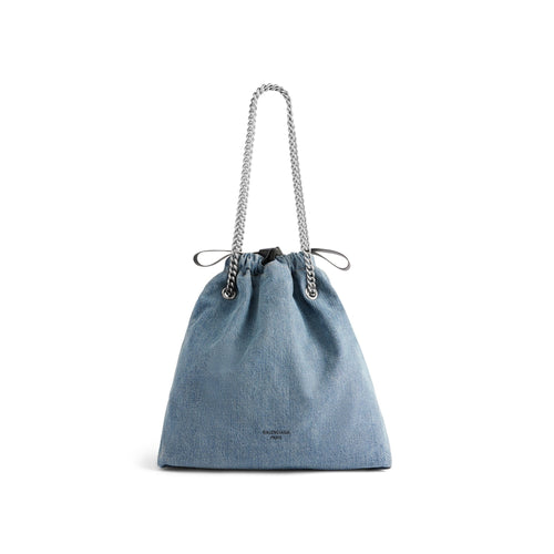 BALENCIAGA Women's Crush Medium Tote Bag | 巴黎世家 手袋 (牛仔藍) - LondonKelly 英國名牌代購