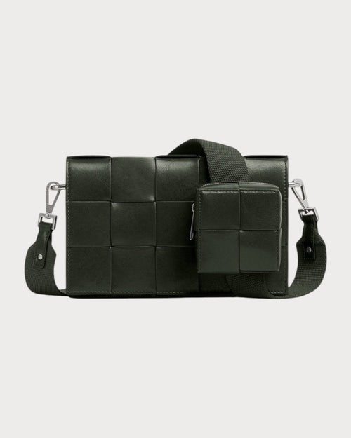 BOTTEGA VENETA Men's Leather Cassette with Versatile Strap | 葆蝶家 男仕手袋 (深綠色) - LONDONKELLY 英國名牌代購