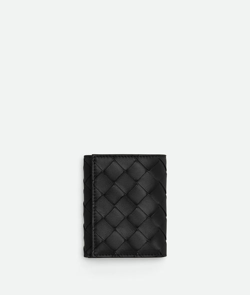 BOTTEGA VENETA Small Intrecciato Tri-Fold Zip Wallet | 葆蝶家 銀包 (黑色) - LondonKelly 英國名牌代購
