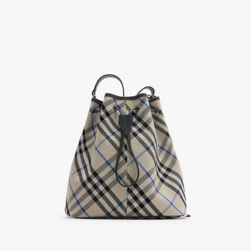 BURBERRY Medium Check Bucket Bag | 博柏利 水桶袋 (米色) - LondonKelly 英國名牌代購