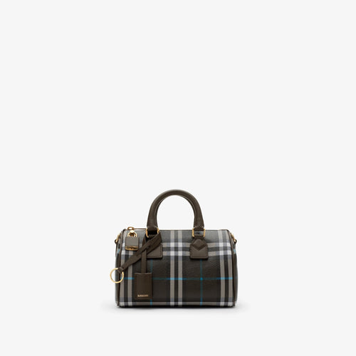 BURBERRY Mini Check Bowling Bag | 博柏利 迷你袋 (深啡色) - LondonKelly 英國名牌代購
