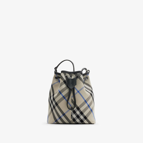 BURBERRY Mini Check Bucket Bag | 博柏利 水桶袋 (米色) - LondonKelly 英國名牌代購