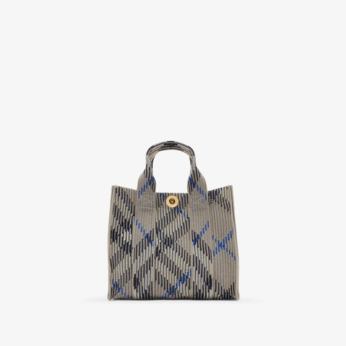 BURBERRY Mini Check Knitted Tote | 博柏利 迷你手提袋 (米色) - LondonKelly 英國名牌代購