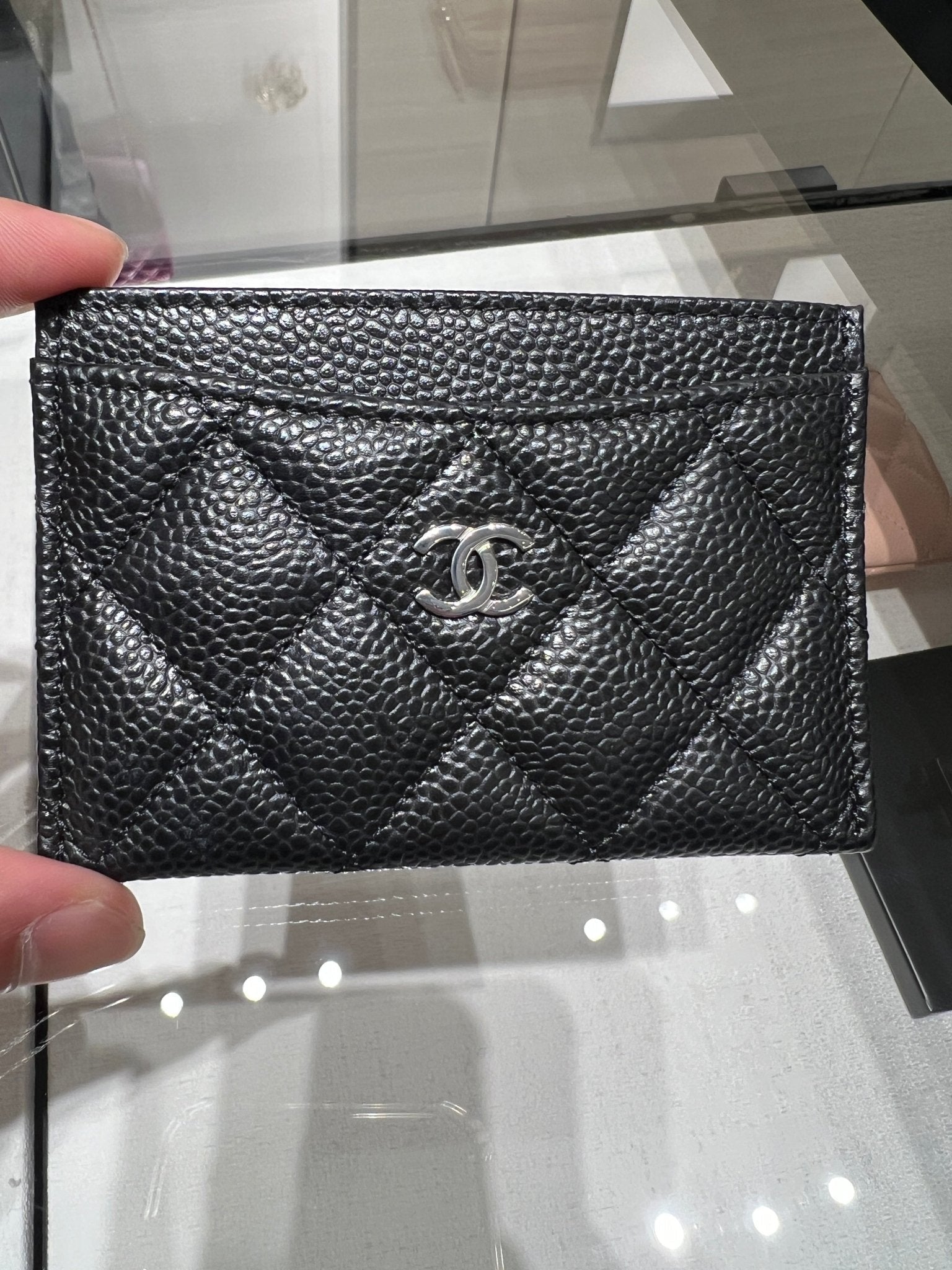 CAHNEL AP0213 Classic Black Calfskin Card Holder | Chanel