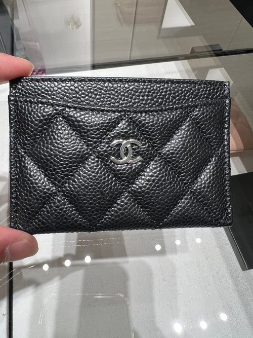 CAHNEL Classic Black Calfskin Card Holder | 香奈兒 經典牛皮卡套 (黑色/金/銀扣) - LondonKelly 英國名牌代購