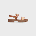 CELINE Clea Triomphe Sandal in Raffia & Calfskin | 賽琳 涼鞋 (啡色) - LondonKelly 英國名牌代購