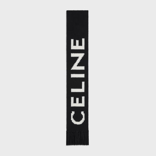 CELINE Fringed Celine Scarf in Wool | 賽琳 頸巾 (黑色) - LondonKelly 英國名牌代購