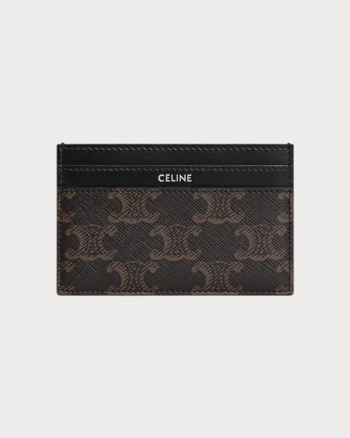 CELINE Men's Card Holder In Triomphe Canvas And Calfskin | 賽琳 男仕卡套 (黑色) - LONDONKELLY 英國名牌代購