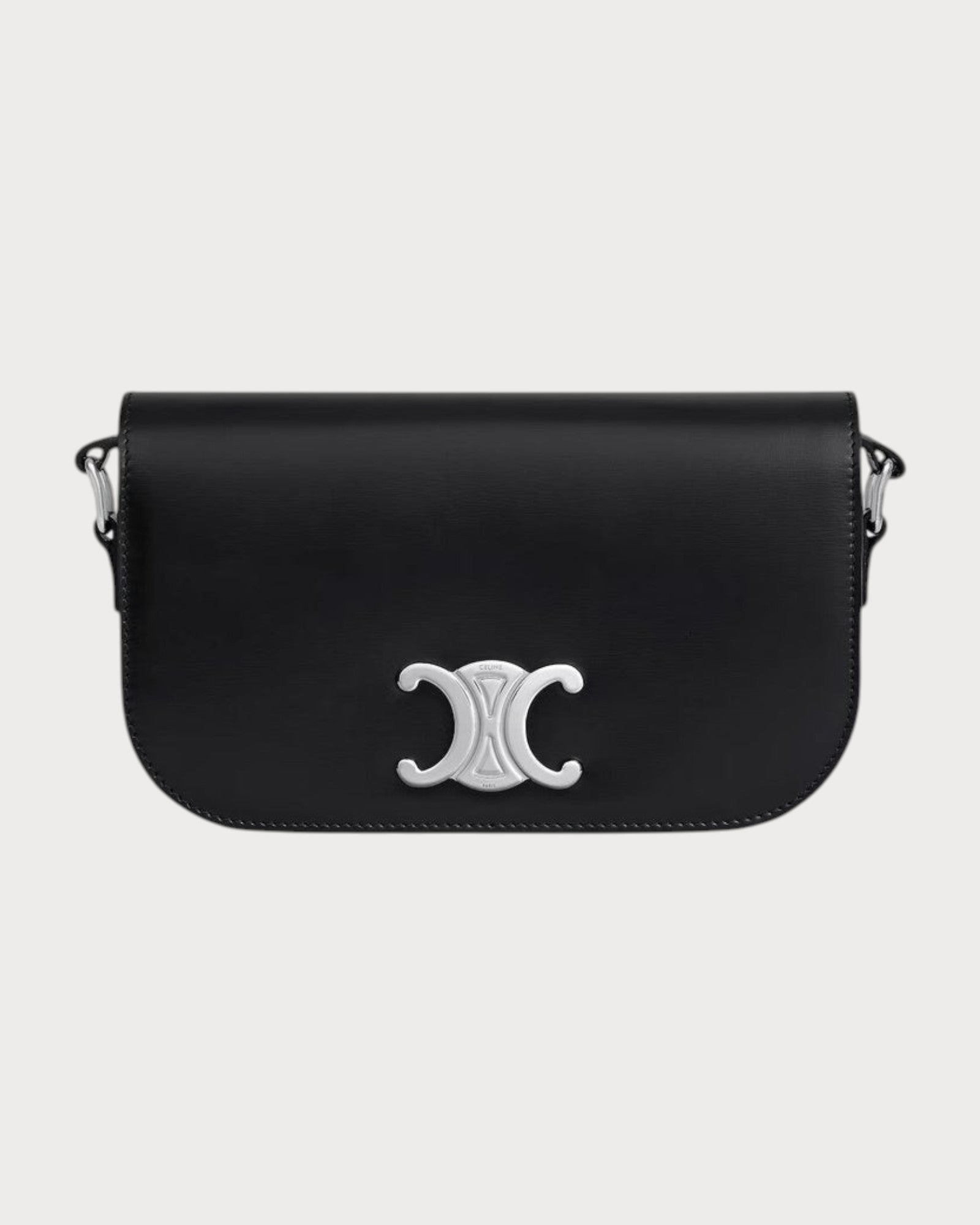 賽琳男仕(M) Crossbody Bag Triomphe 亮面小牛皮斜咩袋(小碼/黑色