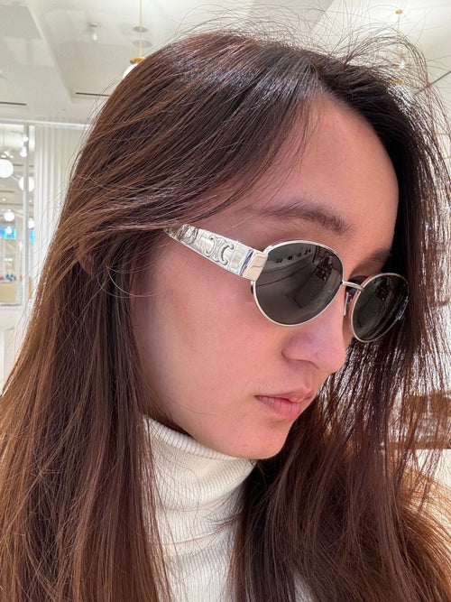 CELINE Triomphe Metal 01 Sunglasses | 賽琳 太陽眼鏡 (銀色) - LondonKelly 英國名牌代購