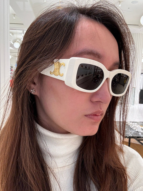CELINE Triomphe XL 01 Sunglasses | 賽琳 太陽眼鏡 (白色) - LondonKelly 英國名牌代購