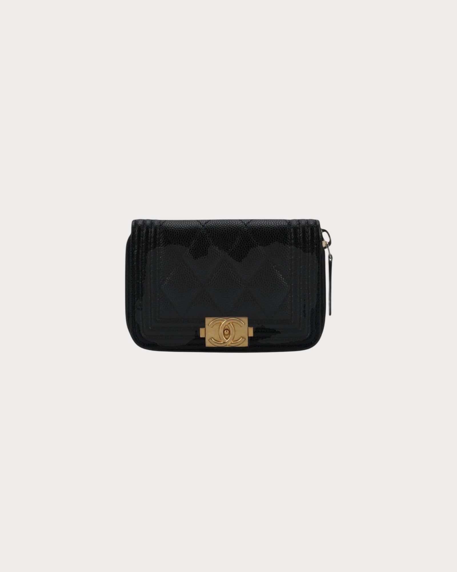 CHANEL Boy Chanel Zipped Coin Purse Grained Calfskin(2 Colors