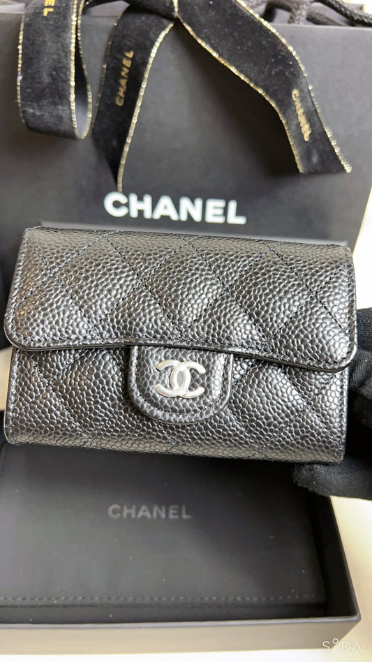 CHANEL Classic Flap Wallet | 香奈兒 銀包 (黑色銀扣) - LondonKelly 英國名牌代購