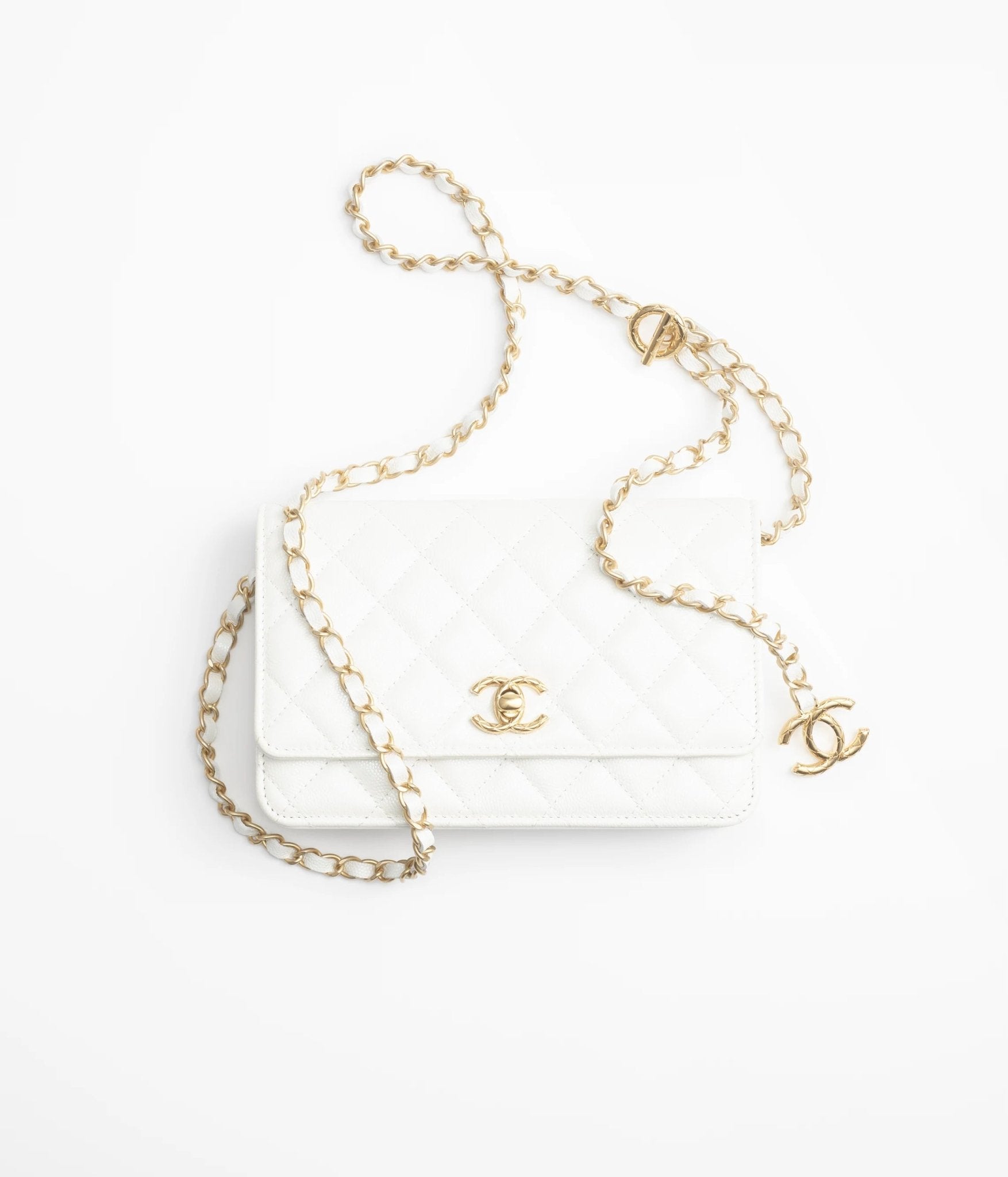 CHANEL AP3479 Wallet on Chain Chanel wallet with chain white LondonKelly