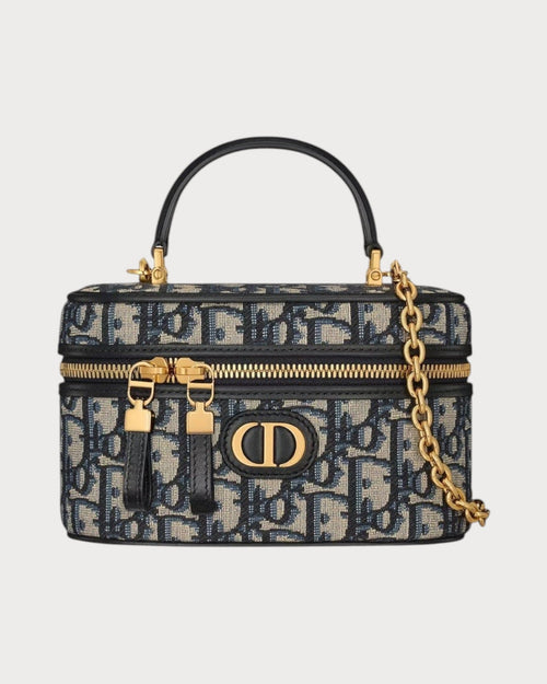 CHRISTIAN DIOR 30 Montaigne Vanity Case Oblique Jacquard(Mini/Blue) - LONDONKELLY 英国名牌代购