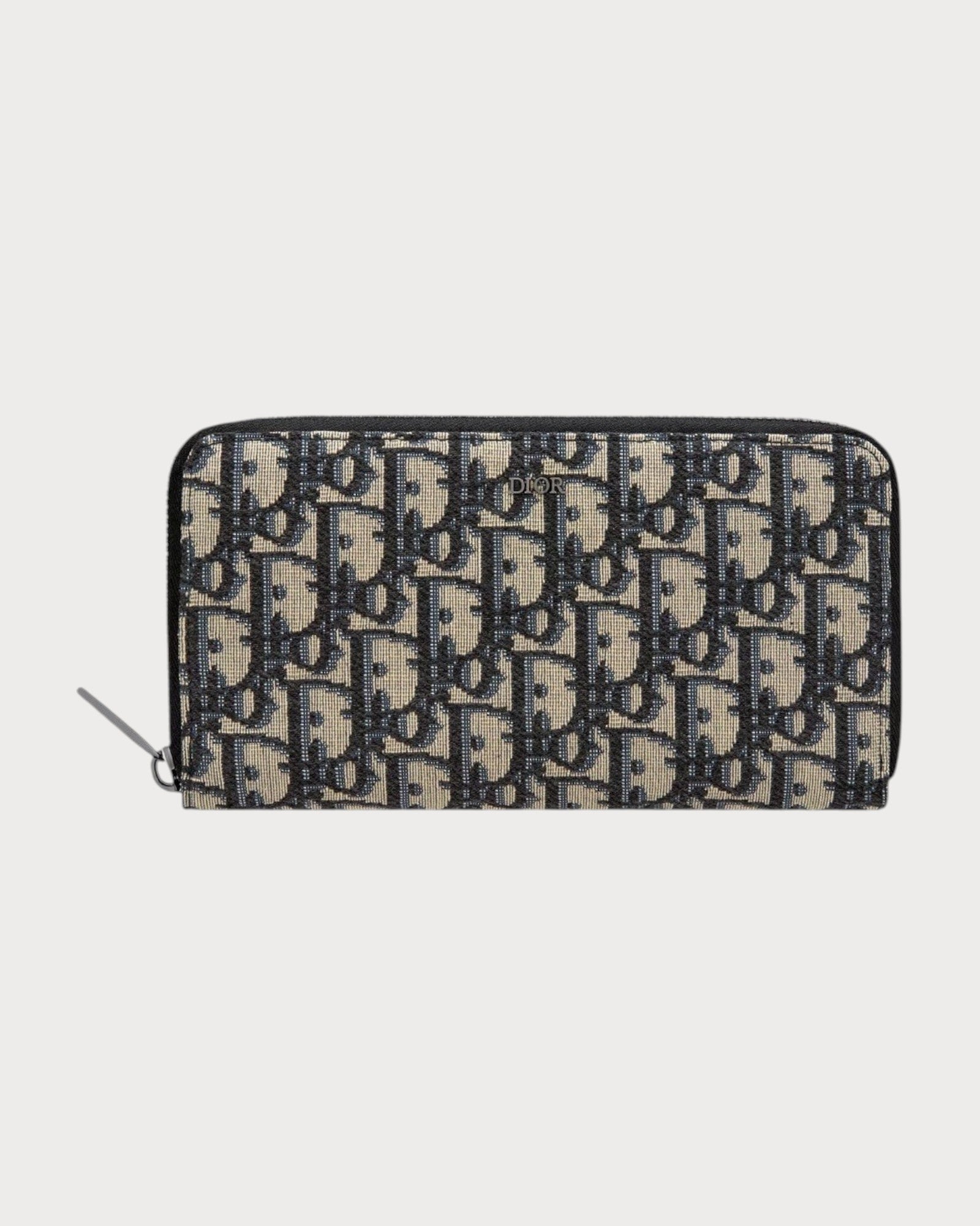 CHRISTIAN DIOR Men's Long Zipped Wallet Black Dior Oblique