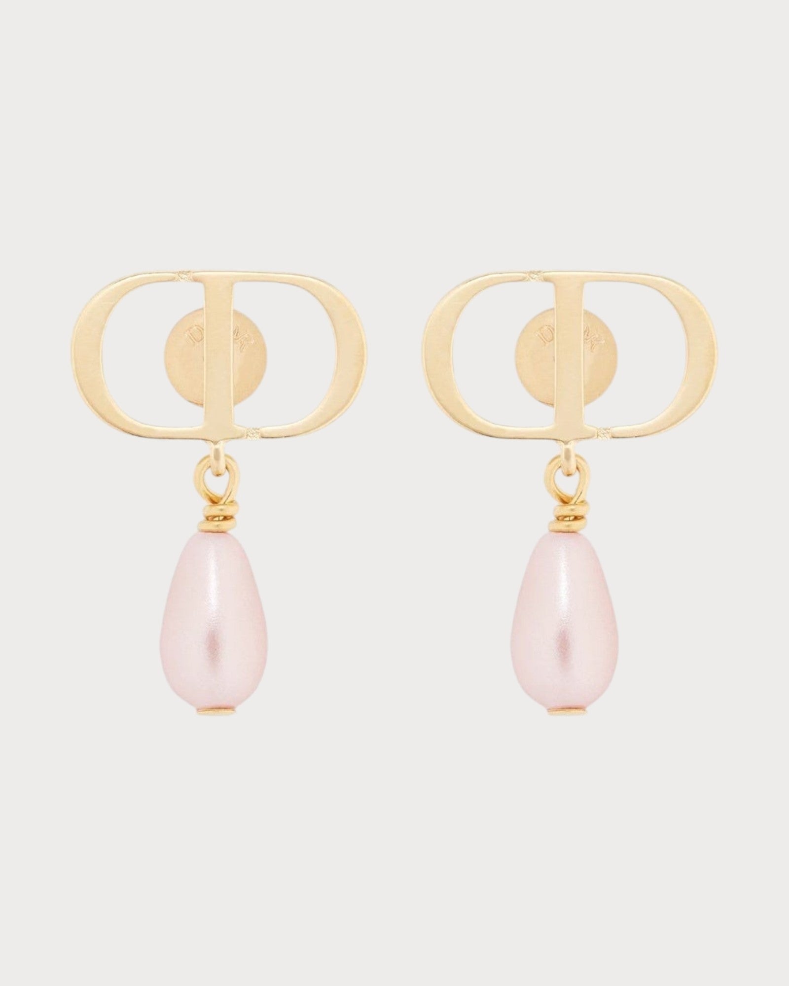 CHRISTIAN DIOR Petit CD Earrings Gold-Finish Metal and Iridescent