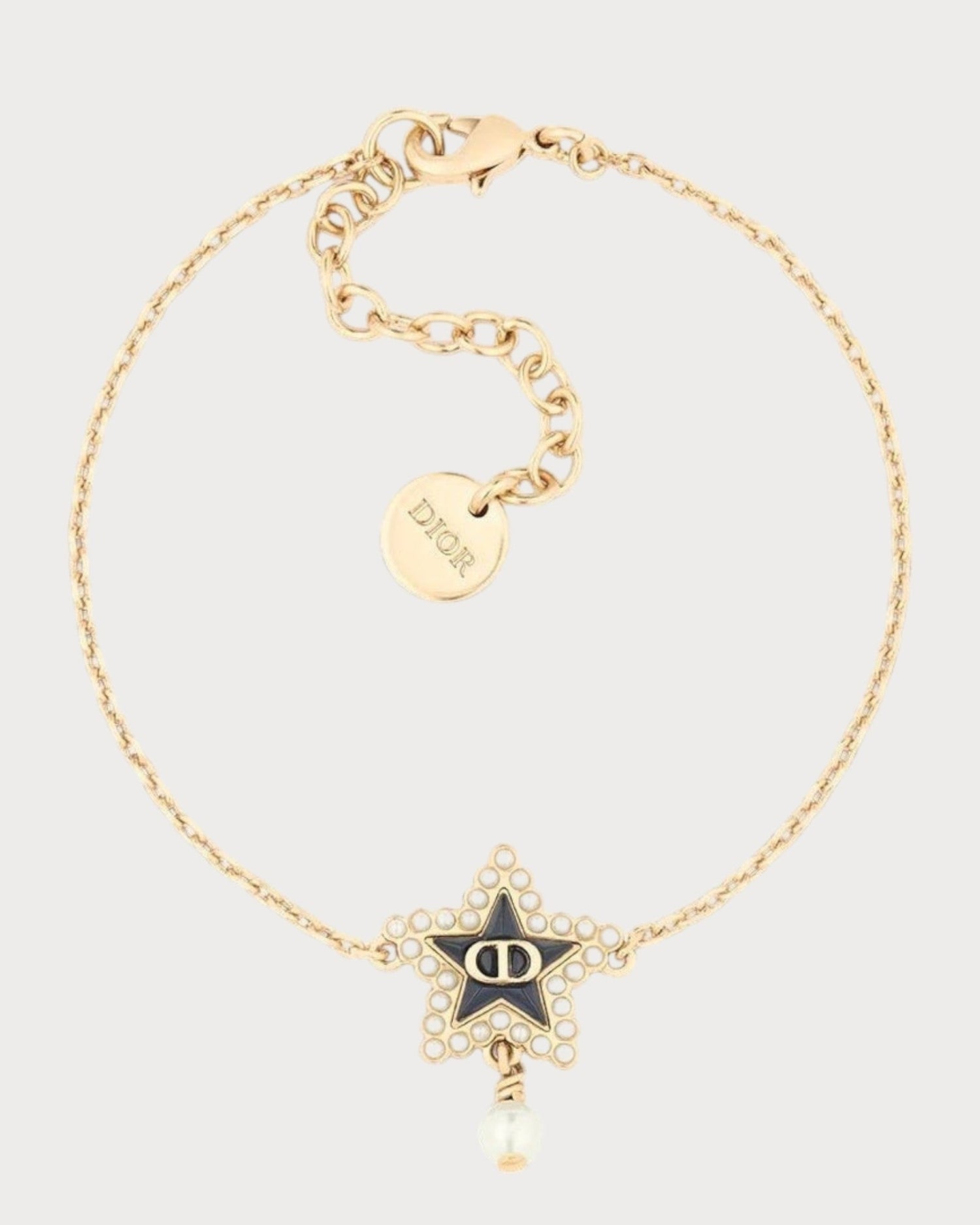 CHRISTIAN DIOR Petit CD Lucky Baroque Bracelet Gold-Finish Metal(Black ...