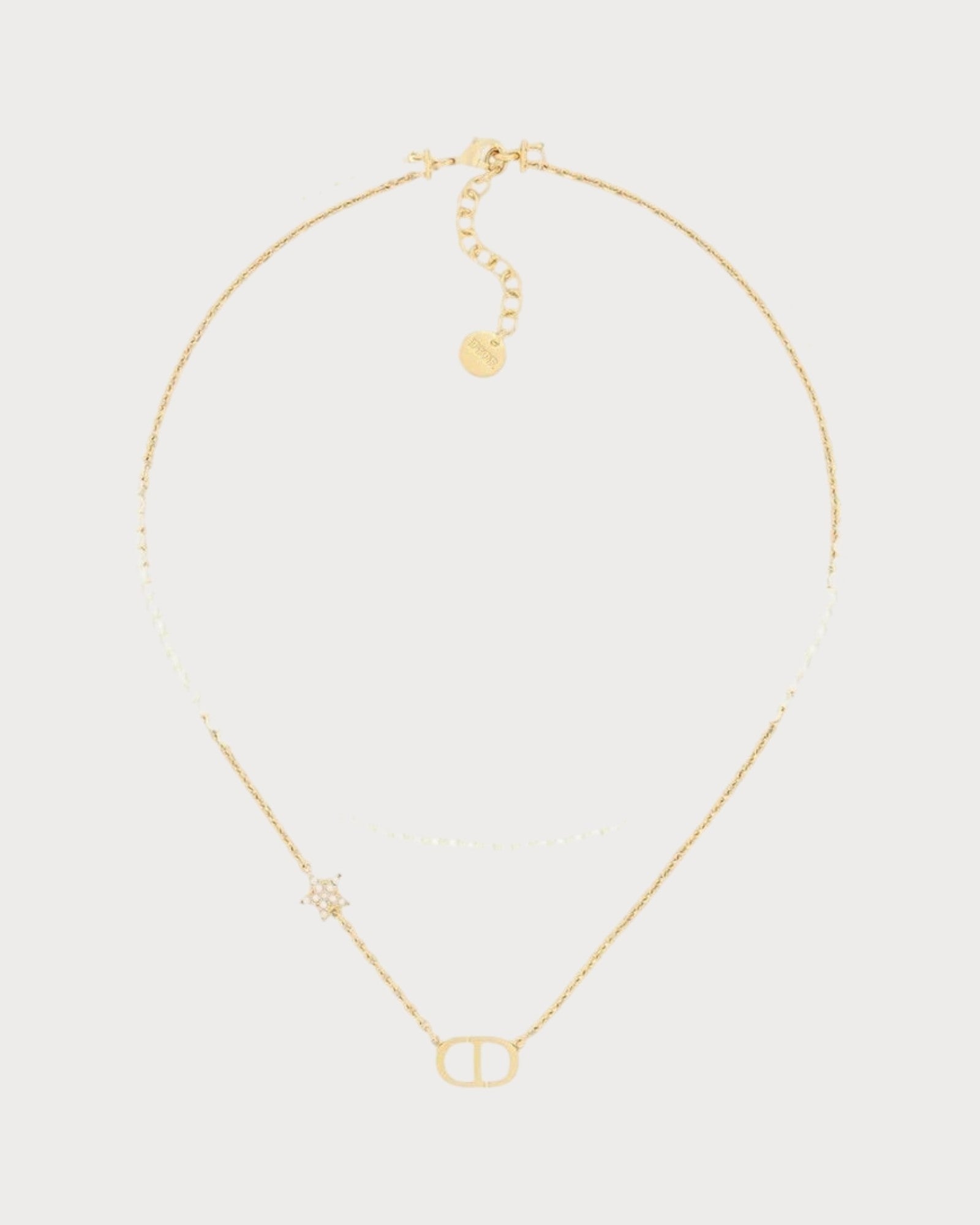 CHRISTIAN DIOR Petit CD Necklace Gold-Finish Metal(Gold