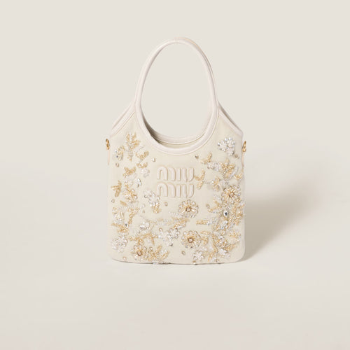 MIU MIU IVY Embroidered Gabardine Bag | Miu Miu Handbag (Multicolor)