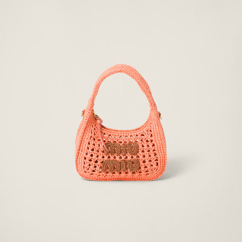 MIU MIU Wander Woven Fabric Hobo Bag | 繆繆 草編袋 (Tulip)