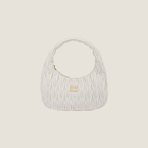 MIU MIU Wander Matelasse Nappa Leather Hobo Bag L Size | Miu Miu Underarm Bag (Large Size/Multiple Colors)