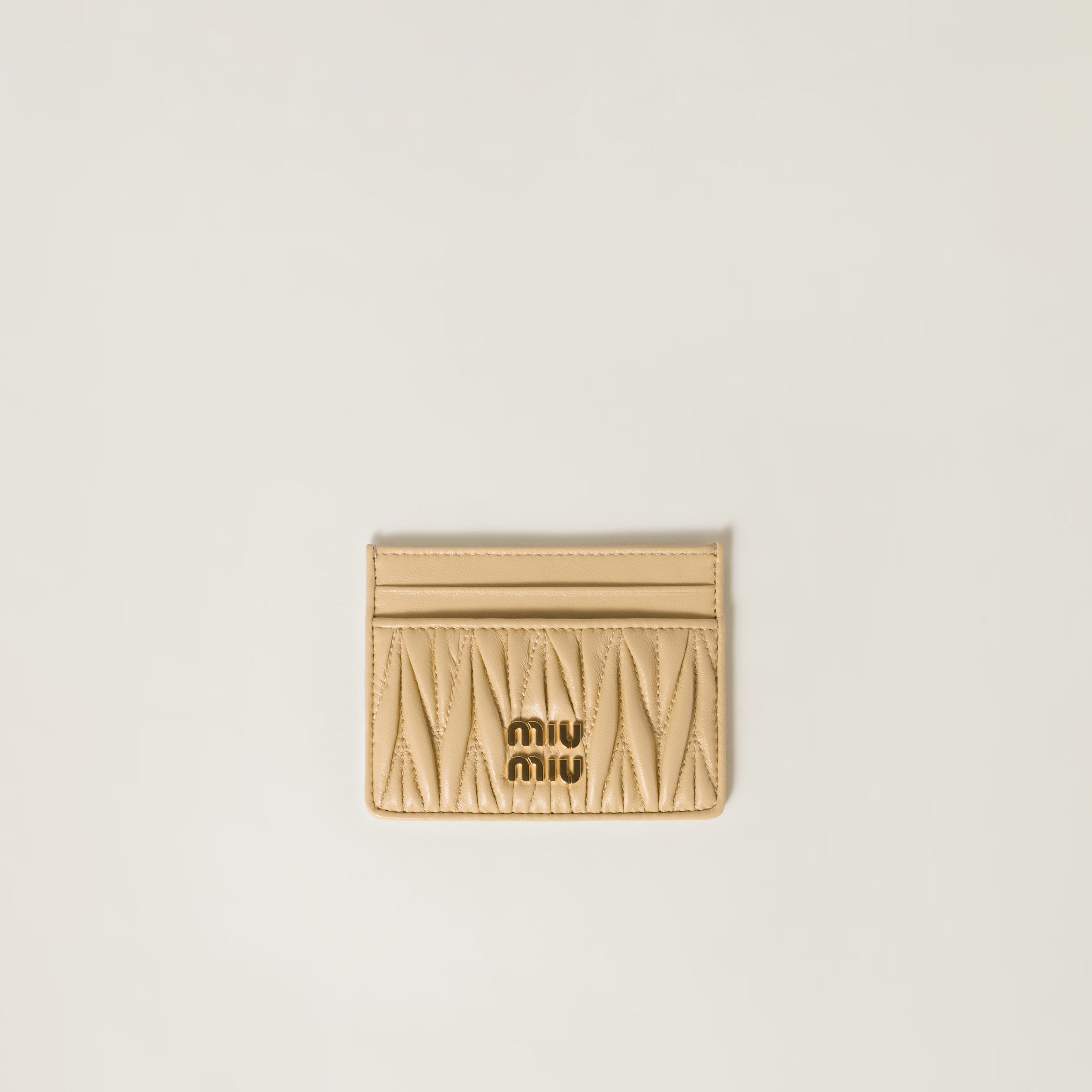 ☆関税込☆MIUMIU★Matelasse Card Holder Marigold★ Marigold Matelassé Nappa Leather Card Holder | Miu Miu
