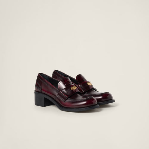 MIUMIU Brushed Leather Loafers | Miu Miu Loafers (Multicolor MIUMIU Brushed Leather Loafers | Miu Miu Loafers (Multicolor
