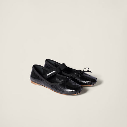 MIU MIU Naplak Leather Ballerinas | Miu Miu Flats (Black)