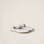 MIU MIU Bleached Nappa Leather Ballerinas | Miu Miu Ballet Flats (White)