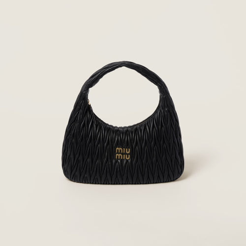 MIU MIU Wander Matelasse Nappa Leather Hobo Bag XL Size | 繆繆 手袋 (Black)