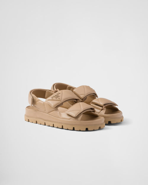 PRADA Padded Nappa Leather Sandals | 普拉達 涼鞋 (Sand Beige)