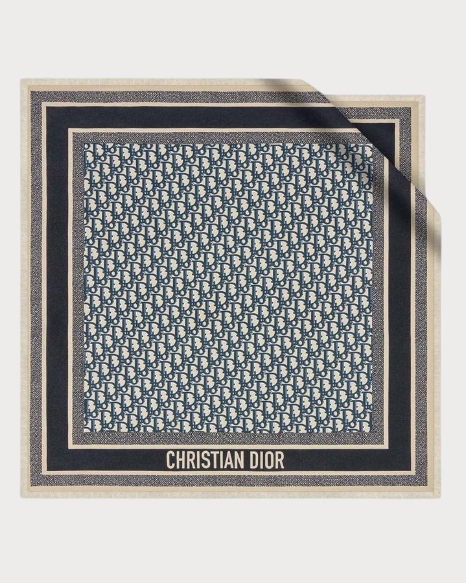 CHRISTIAN DIOR Oblique Diorwin 70 Square Scarf Cashmere(2 Colors