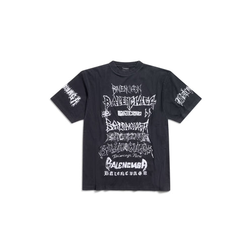 BALENCIAGA Men's DIY Metal T-Shirt Large Fit In Black/White | 巴黎世家 男仕上衣 (黑色)